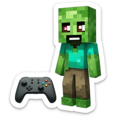 A minecraft zombie with a nintendo switch sticker