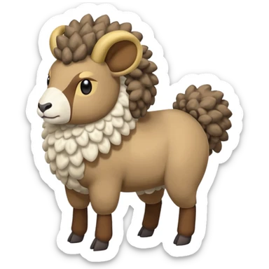 Mareep-Skiddo-Mudbray-fusion, full body sticker