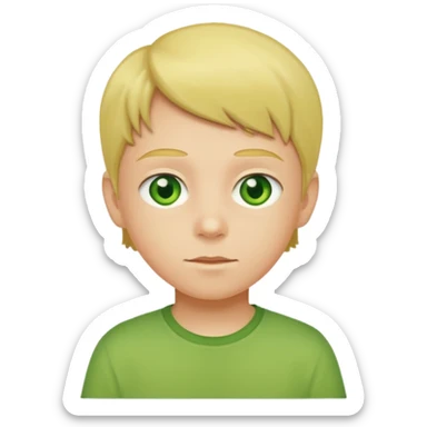 green eyed, yellow shirt kid sticker