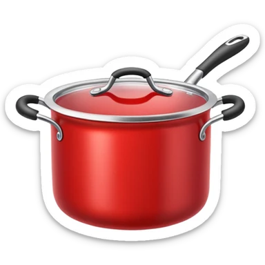 an empty red kitchen pot sticker