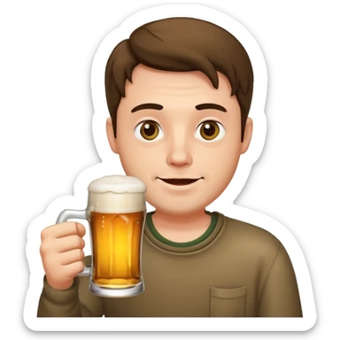 drunk man with a glass of beer sticker