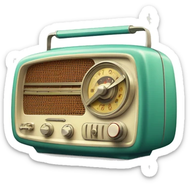 Retro 50s radio sticker