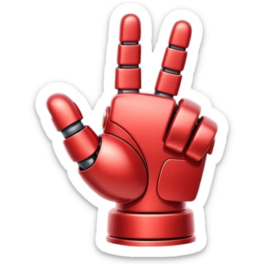 robot hand closed fist but the thumb is up and make the color of the robot  in the shade red sticker
