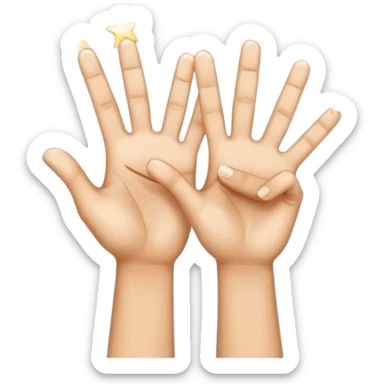 Two hands giving a "spirit fingers" or jazz-hands motion, maybe with little sparkles. sticker