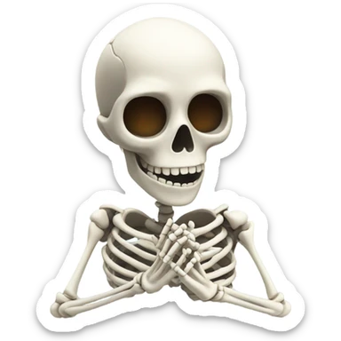 Skeleton making heart with hands sticker