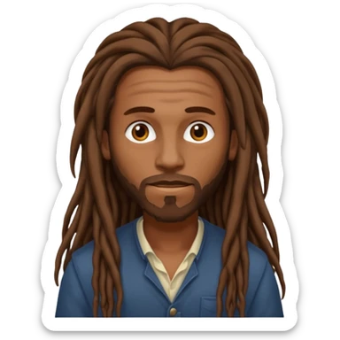 Man with long brown dreadlocks sticker