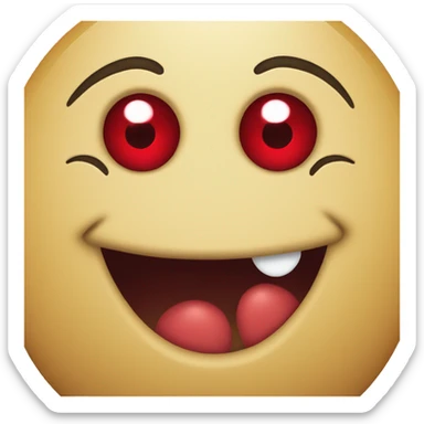 smiley face with red eyes and tears  sticker