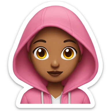 Pretty girl wearing makeup and a pink hoodie sticker