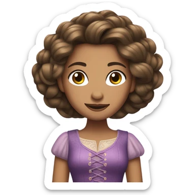 brunette short hair rapunzel  sticker