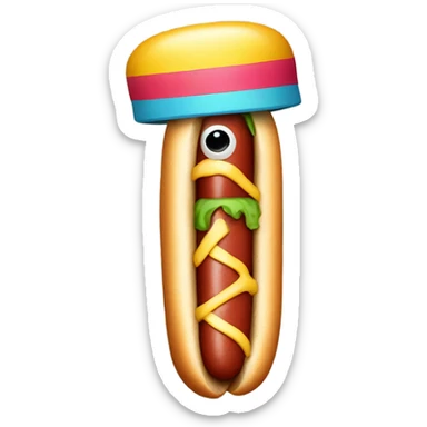 hotdog with hat on sticker