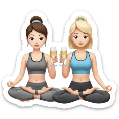 two girl yoga and prosecco  sticker