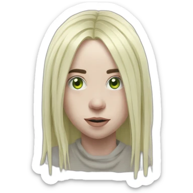 Billie Eilish, happier than ever album cover look sticker