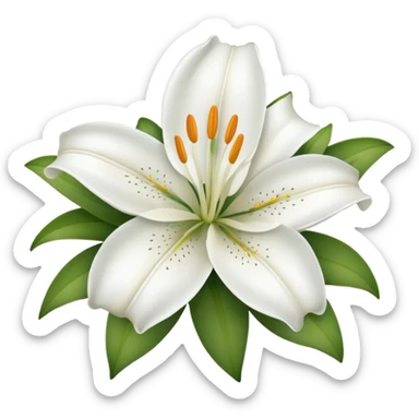 Lily flower sticker