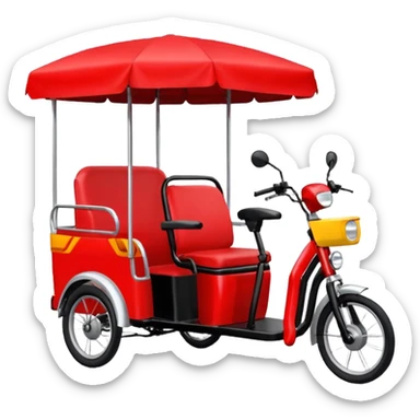 generate an ios genmoji of an e rickshaw red sticker