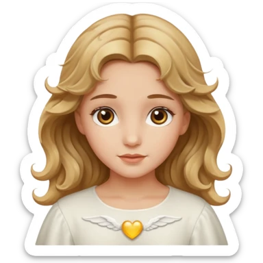 Angel girl with blondish brown wavy hair and hazel eyes sticker