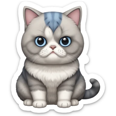 full body of exotic shorthair cat, front view sticker