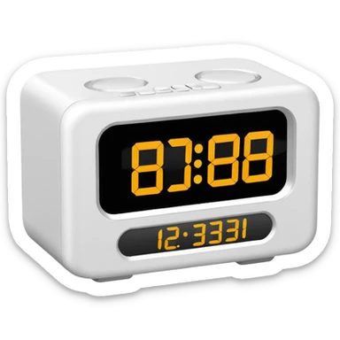 Matte white alarm clock  sticker