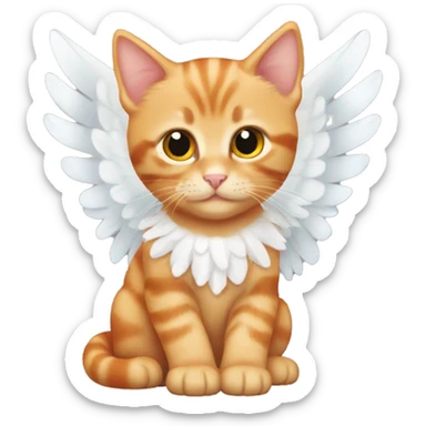 Orange tabby kitten with angel wings  sticker
