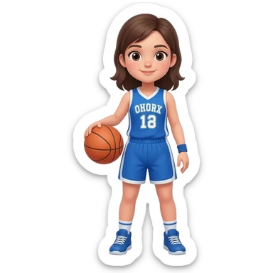 girl basketball player blue sticker