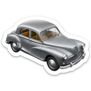 A grey Peugeot 203 car from 1951 sticker