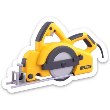 create a 3d Electric saws image using a combination of black and yellow colors sticker