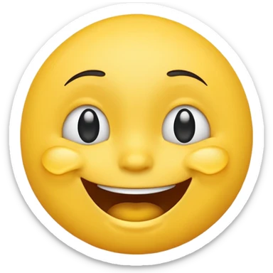 Emoji, yellow round laughing tilted head face with tears of fun sticker