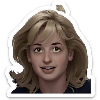 smiling blonde looking at viewer sticker