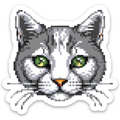 A happy cat with whiskers sticker