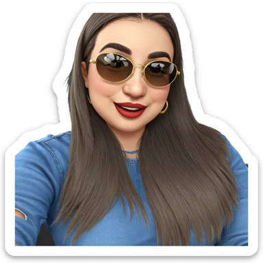 smiling girl with sunglasses sticker