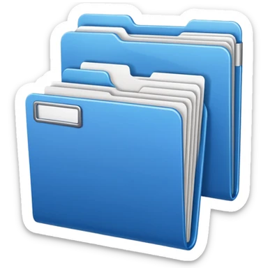 a blue file with blank name label on it sticker