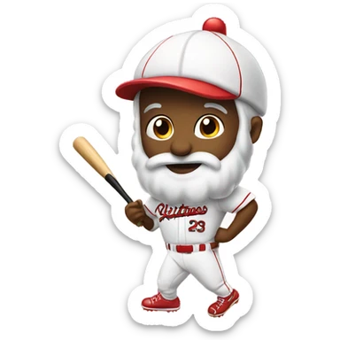 Merry Christmas Baseball themed sticker