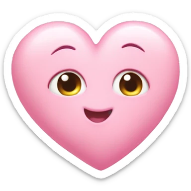 baby pink love heart sticker