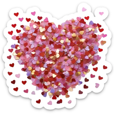 Heart confetti sticker