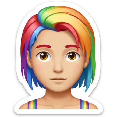 Rainbow hair very gay sticker