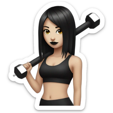 goth girl with a barbell sticker