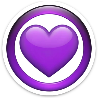 BLACK AND PURPLE HEART IN A CIRCLE sticker