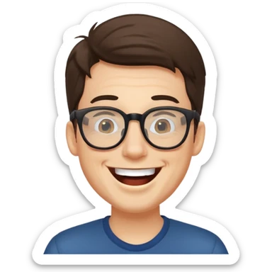 Guy laughing with glasses sticker
