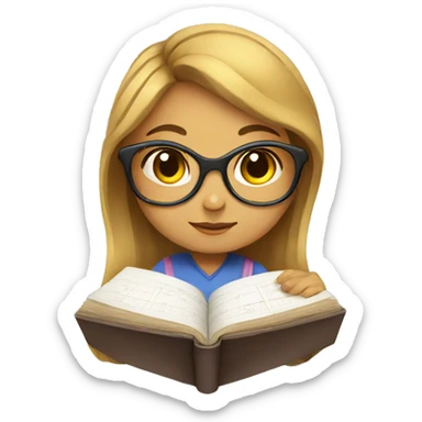 Girl studying geometry  sticker