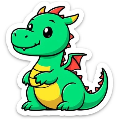 cartoon dragon sticker