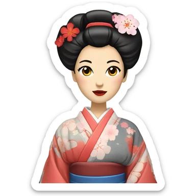 Geisha with kimono sticker