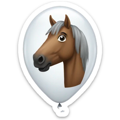 Horse shaped balloon sticker