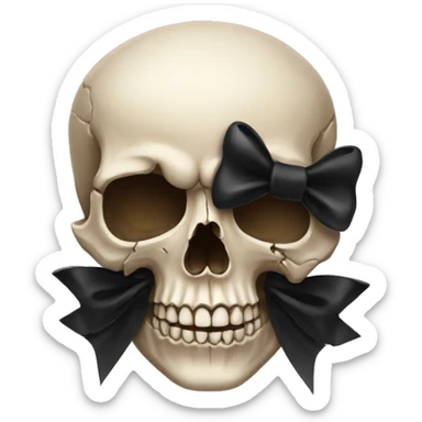 Skull with bow sticker