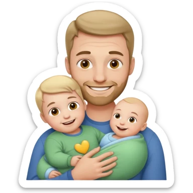 dad with baby sticker
