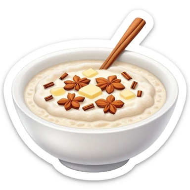 rice porridge with cinnamon sugar and butter sticker