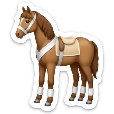 horse with one bandaged leg sticker