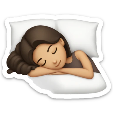 Brunette girl sleeping sticker