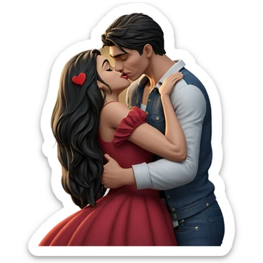 romantic kiss between lovers sticker