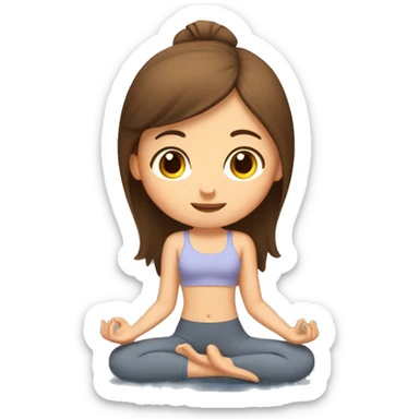 Girl doing yoga with brown hair  sticker