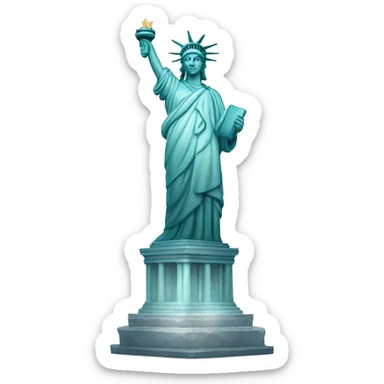 crystal full body liberty statue sticker