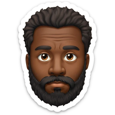 heavy black guy with nose stud and scraggly beard sticker